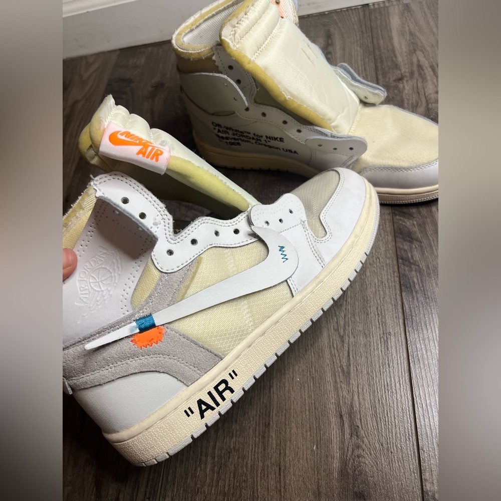 Air Jordan High-Top Sneaker in White, Cream